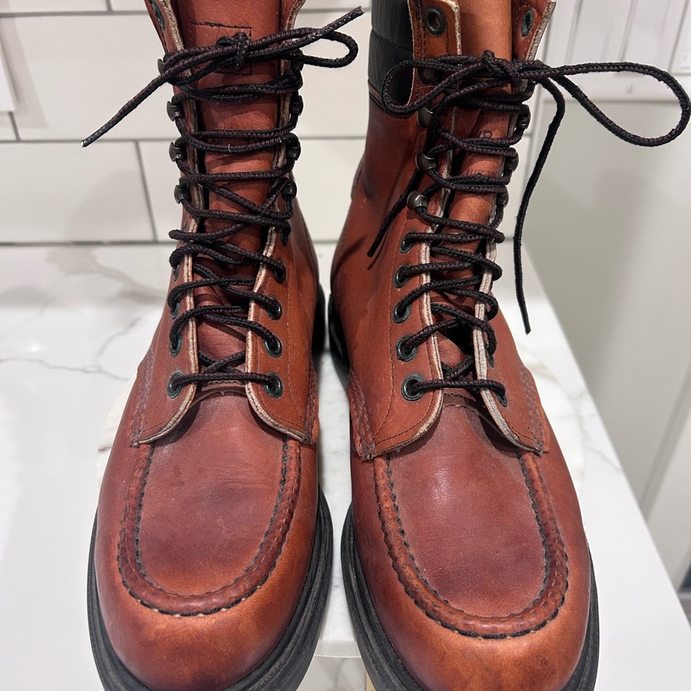 Vintage Red Wings Steel Toe Work Boot High Ankle Size 7.5 B Men’s Leather - Picture 2 of 9